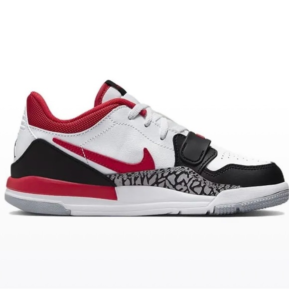 Nike Air Jordan Legacy Low (PS) Little Kids' Shoes White-Gym Red CD9055-160 - Picture 2 of 6